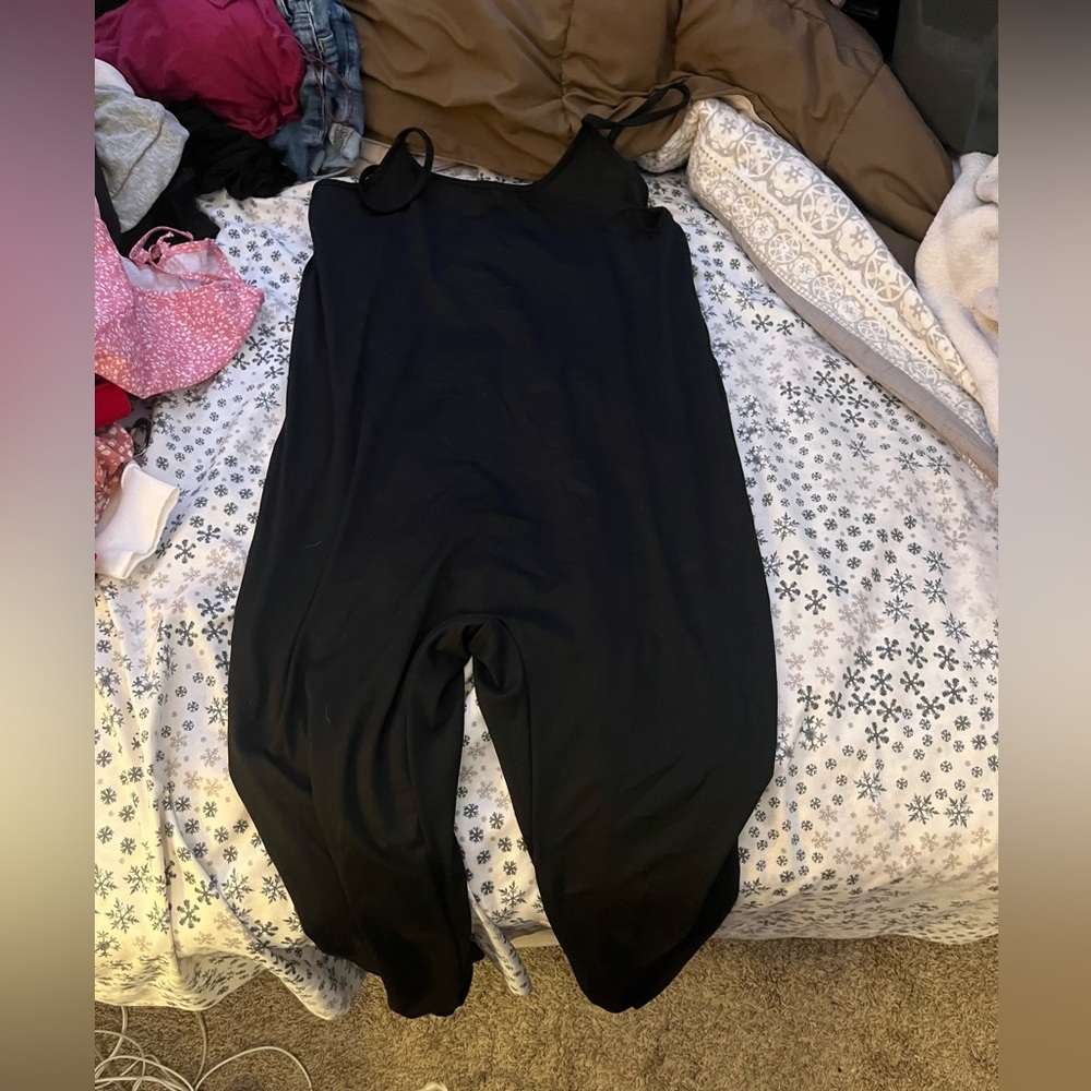 Black thin strap jumpsuit